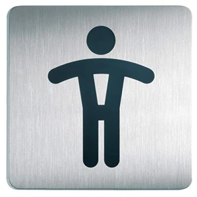 Abbildung von Durable Piktogramm WC Herren, quadratisch, 150 x mm, Edelstahl, 495423