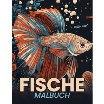 Abbildung von Fische Malbuch: 50 Faszinierende Fischmotive zum Ausmalen und Entspannen Unterwasser Malbuch für Erwachsene, Kinder Jugendliche
