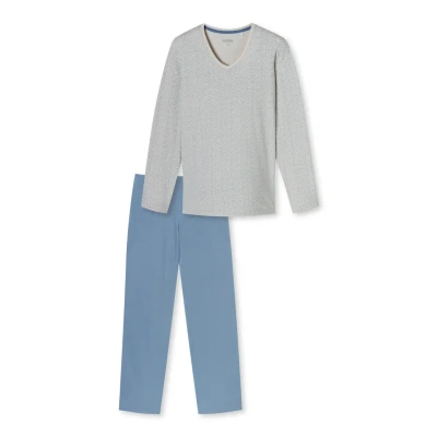 Abbildung von Schiesser LANG Nachtwäsche Set, Damen, Größe: 42, Beige hellblau
