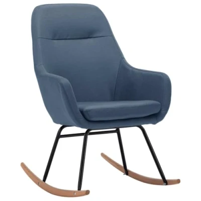 Abbildung von vidaXL Schaukelstuhl Relaxstuhl Schwingsessel Schwingstuhl Stuhl Polsterstuhl Wippstuhl Schaukelsessel Sessel Relaxsessel Blau Stoff