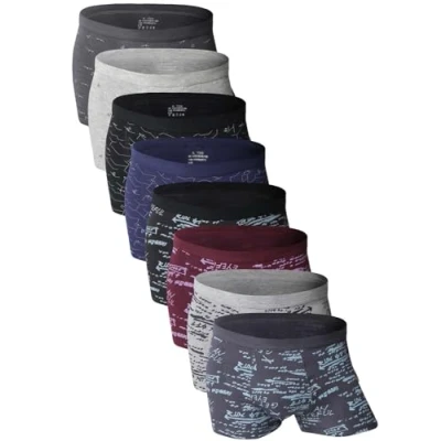 Abbildung von YOULEHE Boxershorts Herren 8er Pack Männer Unterwäsche Bambusfaser Unterhosen Men Retroshorts Boxer (8er Graffiti Geometrie, L)