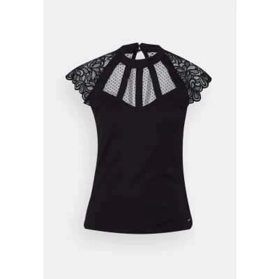 Abbildung von Morgan Kurzarm T Shirt mit Spitze Schwarz XS