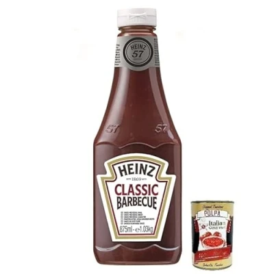 Abbildung von Heinz Salsa Barbecue BBQ Sauce,Sauce mit Rauchigen Geschmack,875ml Squeeze Flasche + Italian Gourmet Polpa di Pomodoro 400g Dose