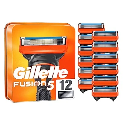 Abbildung von Gillette Fusion 5 Rasierklingen, 12 Ersatzklingen für Nassrasierer Herren mit fach Klinge