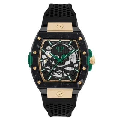 Abbildung von Philipp Plein Herren Uhr Automatik The $KELETON 2.0 PWJFA0325 Silikon