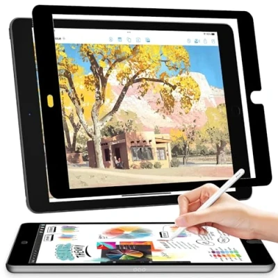 Abbildung von Papier Folie Kompatibel mit iPad 7./8./9.Generation(10.2 Zoll, 2019/2020/2021), Nanoadsorption Matte Papierfolie Schutzfolie Displayschutz Film Feel Paper Blendfreiem Screen Protector, Keine Blasen