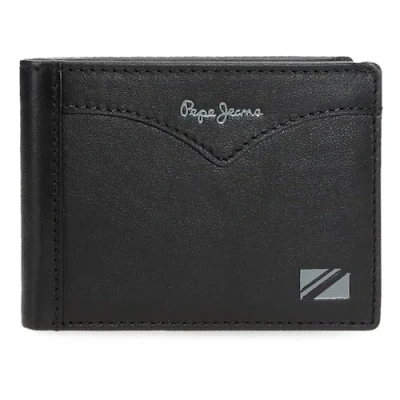 Abbildung von Pepe Jeans Joumma Bags Horizontale Geldbörse mit Geldbörse, Schwarz, 11 x 8 1 cm, Leder, Talla única, Münzfach