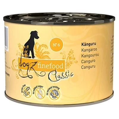 Abbildung von dogz finefood Hundefutter nass N 6 Känguru Feinkost Nassfutter für Hunde &amp; Welpen getreidefrei zuckerfrei hoher Fleischanteil, x 200 g Dose
