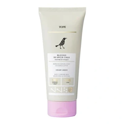 Abbildung von YOPE Duschgel Creme Cremiger Bernstein nährend feuchtigkeitsspendend neutraler PH Wert Sheabutter vegan ohne SLS 98% natürliche Inhaltsstoffe 200ml
