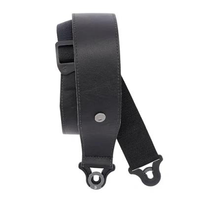 Abbildung von D&#039;Addario Comfort Leder mit automatischer Verriegelung, Gitarrengurt, Schwarz, 6,3 cm, Stärke 2.0