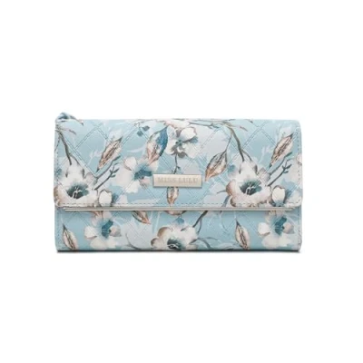 Abbildung von Miss Lulu Geldbörse Damen groß Portmonee aus Kunstleder mit 12 Kartenfächer und Münzfach &amp; Fotofenster PU Leder Geschenke für (Blau)