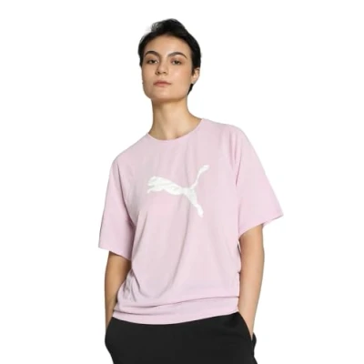 Abbildung von Puma Evostripe Graphic TEE Tshirt print, Damen, Größe: Large, Grape mist