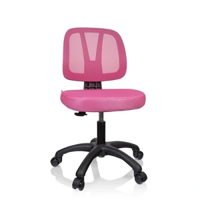 Abbildung von hjh OFFICE 736421 Kinder Schreibtischstuhl Kid YU 200 Netz Drehstuhl mit atmungsaktiver Rückenlehne, Rosa