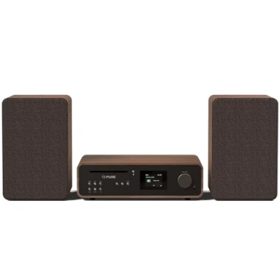 Abbildung von Classic Stereo HiFi Musiksystem Internetradio, DAB+/FM, Bluetooth 5.2, CD Player, USB, Spotify Connect, AUX, Optischer Eingang, 100W Sound Coffee Black/Walnut