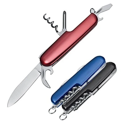 Abbildung von Livepac Office Taschenmesser 3x Edles 7 teiliges Aluminium / Farbe: je 1x schwarz, bl