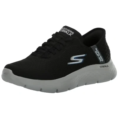 Abbildung von Skechers Herren Go Walk Flex Up Hands Free Slip ins Sneaker, schwarz/grau, 46 EU Weit