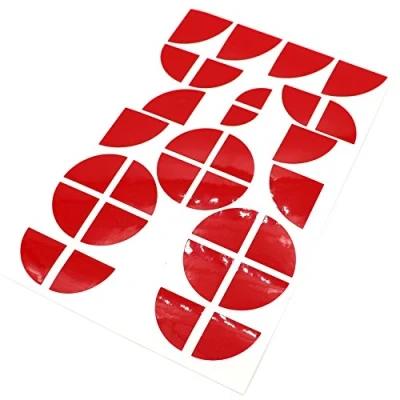 Abbildung von Finest Folia Emblem Ecken Folie kompatibel mit BMW selbstklebend wasserfest Aufkleber Glanz Auto Zubehör (K004 Karminrot)