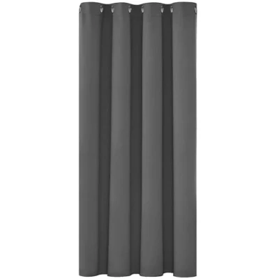 Abbildung von Deconovo Gardinen Verdunklung Ösenvorhang Blickdicht Vorhang Verdunkelung Abdunkelnd Wohnzimmer Schlafzimmer Wärmeisolierend Lärmschutz Dicke Thermogardine, 138x132 cm(HöhexBreite), Hellgrau, 1 Stück