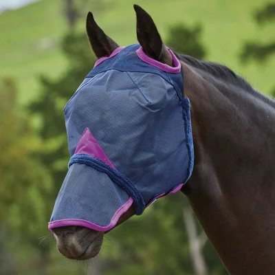 Abbildung von Weatherbeeta Fliegenmaske Comfitec Durable Mesh Mit Nase Navy/Lila Mini
