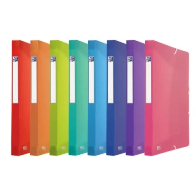 Abbildung von Oxford Sammelbox A4, Rückenbreite 2,5 cm, Kunststoff, 8 Farben, 10 Stück