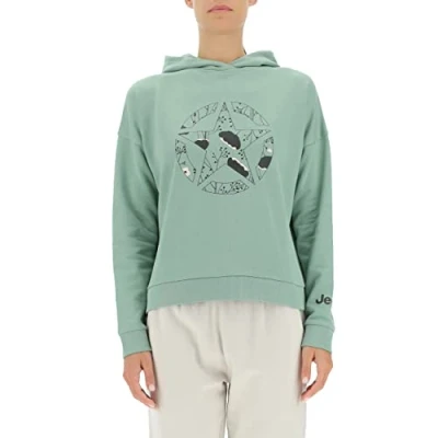 Abbildung von JEEP O102607 E854 J Woman Hooded Cropped Sweatshirt Star Botanical Print J22W Jade Green L