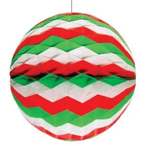 Abbildung von Party Discount Wabenball Italien, 30 cm, grün weiß rot