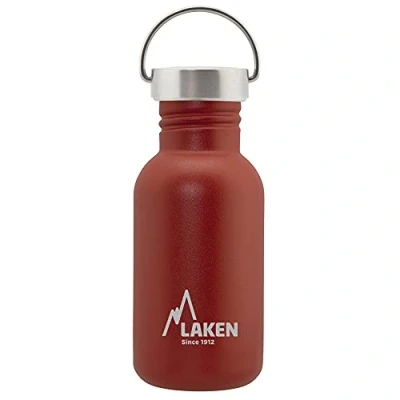 Abbildung von Laken Basic Edelstahlflasche, Trinkflasche Weite Öffnung mit Edelstah Schraubverschluss, BPA frei 0,5L, Rot