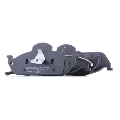 Abbildung von BOSCH 0 986 424 611 Bremsbelagsatz Low Metallic mit integriertem Verschleißsensor Montageanleitung, Anti Quietsch Blech, Kolbenclip