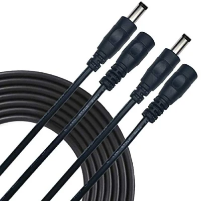 Abbildung von Liwinting 2pcs 5m/16.4Feet DC Verlängerungskabel 5.5 mm x 2.5 Anschlusskabel DC/Gleichstrom Verbinderkabel Verteiler Männlich zu Weiblich Verbinder Schwarz