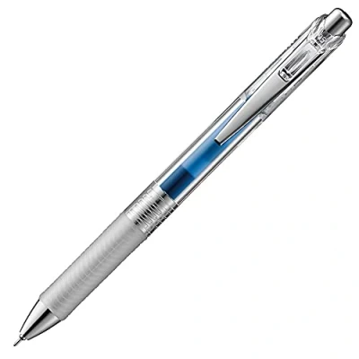 Abbildung von Pentel Energel Pure BLN75TL CX Gel Tintenroller, Blau, 0, 25 mm Strichstärke, Nadelspitze, Druckmechanik, nachfüllbar, 1 Stück (1er Pack)