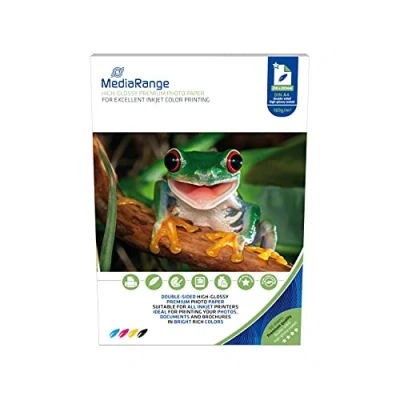 Abbildung von MEDIARANGE DIN A4 Fotopapier, hochglänzend, doppelseitig 160g/m² 50 Blatt