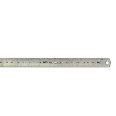 Abbildung von hedue® Stahllineal 200mm, B102 Stahlmaßstab mit Millimeterskala, rostfreies Edelstahl Lineal, robustes Metalllineal