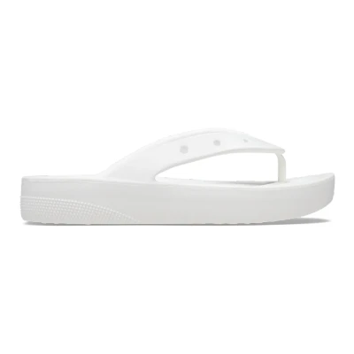 Abbildung von Crocs Classic Platform FLIP Badezehentrenner, Damen, Größe: 39/40, White Schuhe