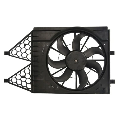 Abbildung von THERMOTEC D8W048TT Lüfter 400 12 250 mit Kühlerlüfterrahmen (Zarge) VOLKSWAGEN: Polo V Schrägheck, SKODA: Fabia 2 Combi, Roomster