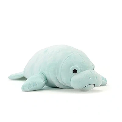Abbildung von Lilizzhoumax Seekuh Plüschtier 40cm/16&quot;, Simuliertes Tier Kuscheltier, Kawaii Realistische Plüsch Spielzeug für Wilde Tiere, Geschenk Freunde und Kinder