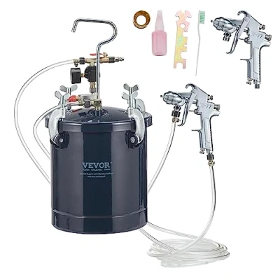 Abbildung von VEVOR Farbsprühgerät 10 L Drucktank, 60 psi Lackierpistole Farbbehälter Φ 52 x 32 cm Spray