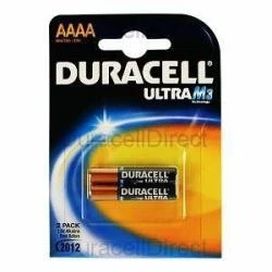 Abbildung von Duracell MX2500 Batterie für den Hausgebrauch, AAAA Alkalin, Einzelbatterie, AAAA, 2 Stück, Schwarz, Gold, 18 g