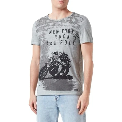 Abbildung von Key Largo CAFE Racer Round Tshirt print, Herren, Größe: Medium, Faded moss