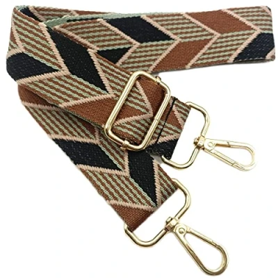 Abbildung von Verstellbarer Schultergurt für Taschen Schwarz Braun, Taschengurte zum Wechseln, Taschengurt Breit mit Karabiner Gold, 80 130 cm Tragegurt Tasche Damen Schulterriemen, Handtasche, 3.8cm, 203