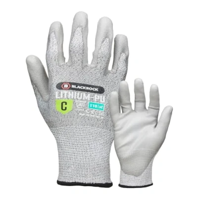 Abbildung von Blackrock Lithium PU Schnittf. Handschuhe Stufe C, Arb.handschuhe Herren/Damen, Sicherh.handsch., Holzschnitzhandsch., schnittf., klingenfest, Arb.handschuhe, Lagerhandschuhe, GriffigkeitGrößen 7/S