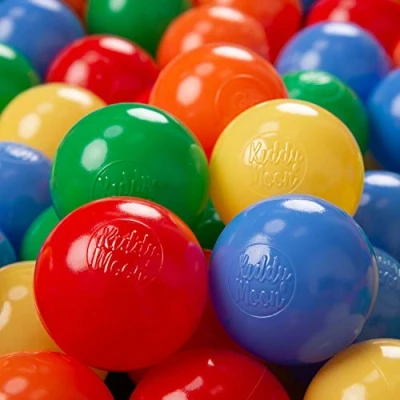 Abbildung von KiddyMoon Kinder Bälle Spielbälle 100 ∅ 6Cm Für Bällebad Baby Plastikbälle Made In EU, Gelb/Grün/Blau/Rot/Orange