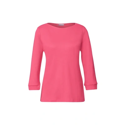 Abbildung von Street One Damen 3227440 Basic U Boot Shirt, Almond Coral, 38