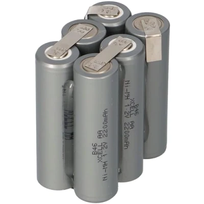 Abbildung von Akkupack 7,2V 2200mAh Mignon Industrie Akkus NiMH mit Lötfahne FlatTop