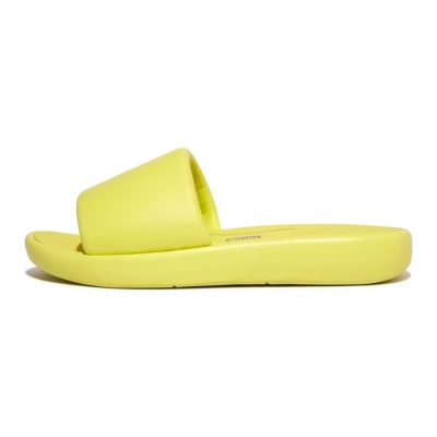 Abbildung von Fitflop IQUSHION D LUXE PADDED LEATHER SLIDES Pantolette, Sommerschuh, Schlappen mit breiter Bandage