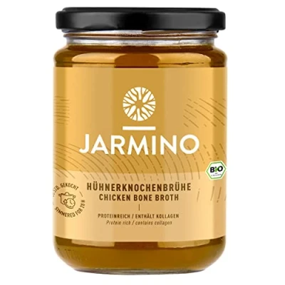 Abbildung von Proteinreiche Bio Knochenbrühe vom Huhn &amp; 28g natürliches Eiweiß pro Glas 12x 350ml Bone Broth für ketogene Ernährung low carb Diät geeignet 20 Std. gesimmert enthält Kollagen