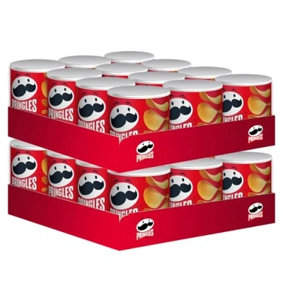 Abbildung von Pringles Original (2x 12x 40 g) der unwiderstehliche Snack Klassiker in praktischen Dose knackige Chips mit Salz Pop. Play. Eat.