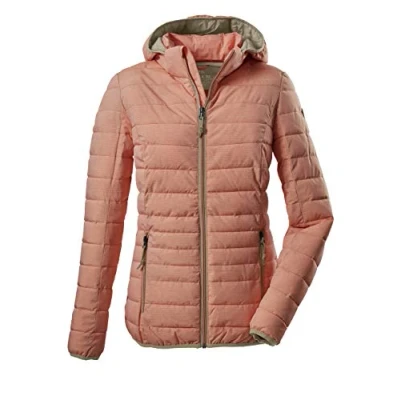 Abbildung von G.I.G.A. DX Damen Casual Funktionsjacke in Daunenoptik mit abzippbarer Kapuze Uyaka Stripe, dunkelrose, 48, 34313 000