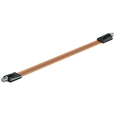 Abbildung von goobay 50cm SAT Kabel Fensterdurchführung flach (0,3 mm) Antennenkabel mit Kleber um Satellitenantenne durch Fenster oder Türrahmen ohne Bohren anzuschließen 67246