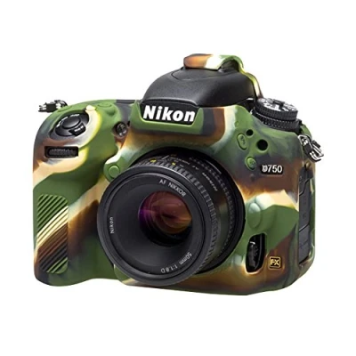 Abbildung von easyCover Silikon Kameratasche Schutz für Ihre Kamera Nikon D750 Camouflage