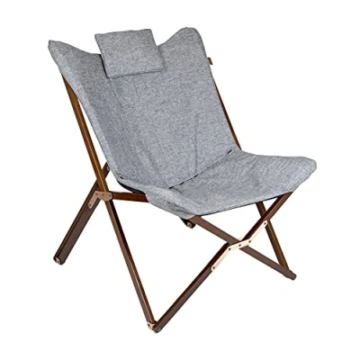 Abbildung von BO CAMP Klappsessel Bloomsbury Campingstuhl Klappstuhl Gartenstuhl Lounge Stuhl Mit Holzrahmen Faltbar 80 x 78 96 cm